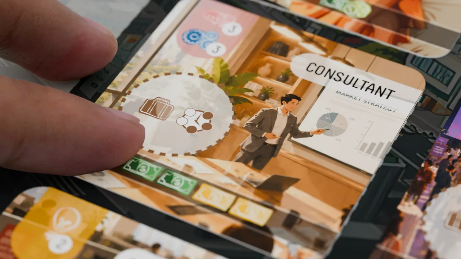 Close-up of a Consultant card being played